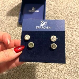 Swarovski earrings, 2 pair